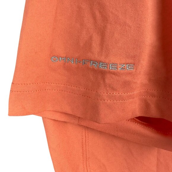 Columbia PFG Shirt Men M Omni-Freeze Zero Orange Sweat-Activated Cooling - Picture 4 of 11